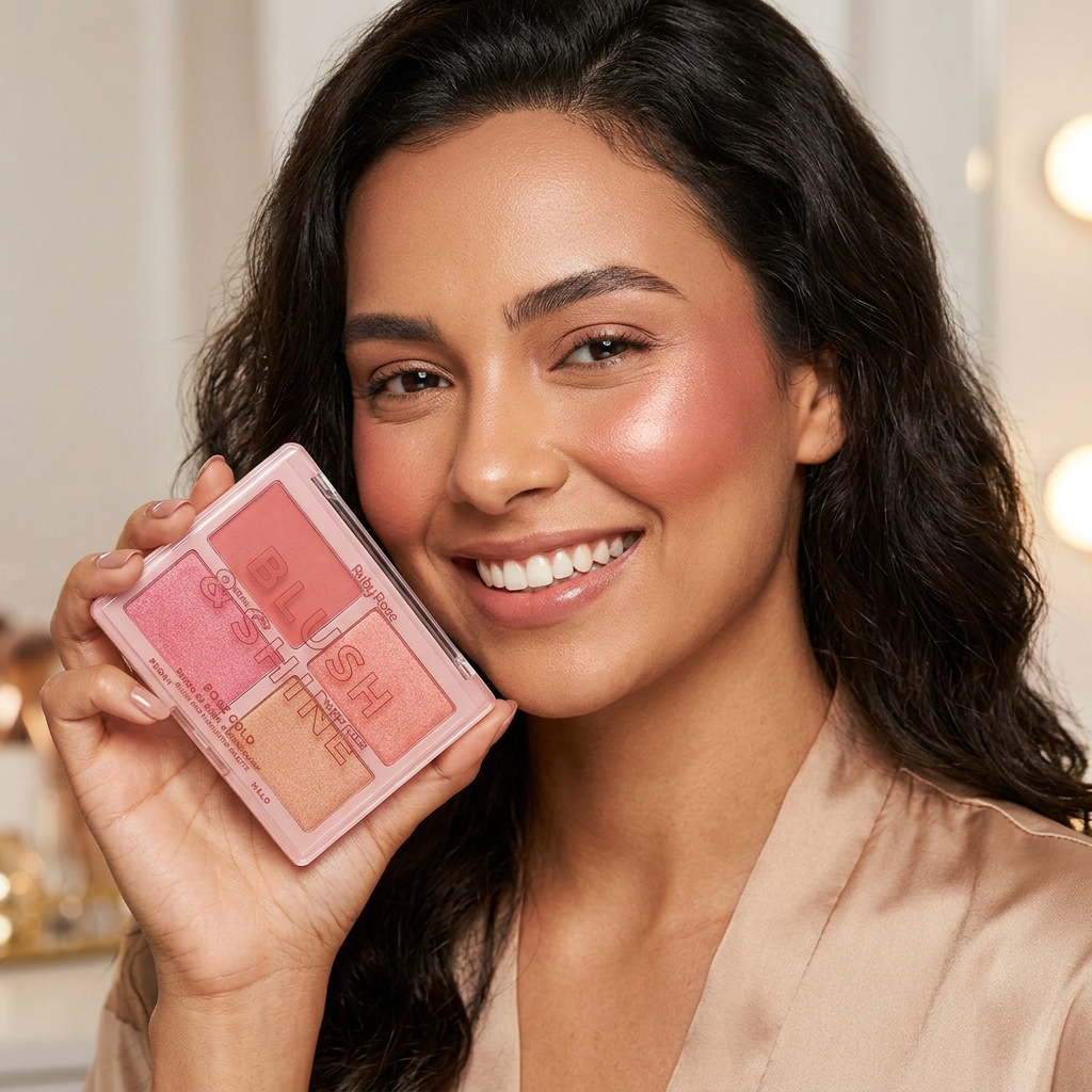 Blush & Shine Rose Gold Blush And Highlighter Palette