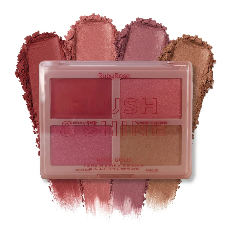 Blush & Shine Rose Gold Blush And Highlighter Palette
