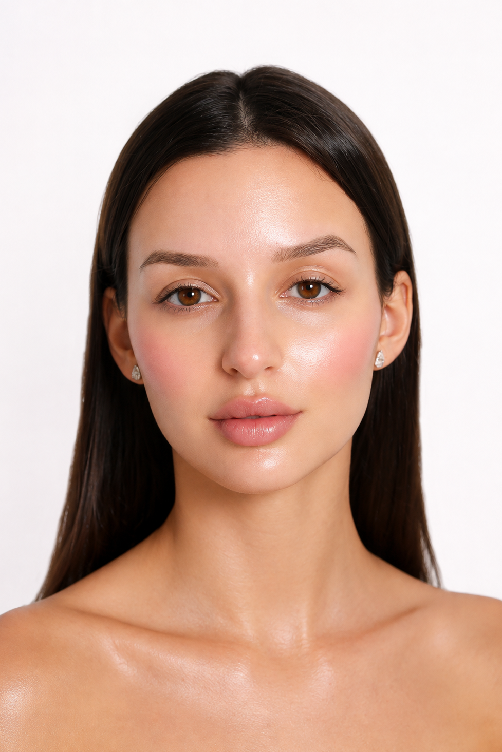 Model wearing Dreamy Cheeks cream blush