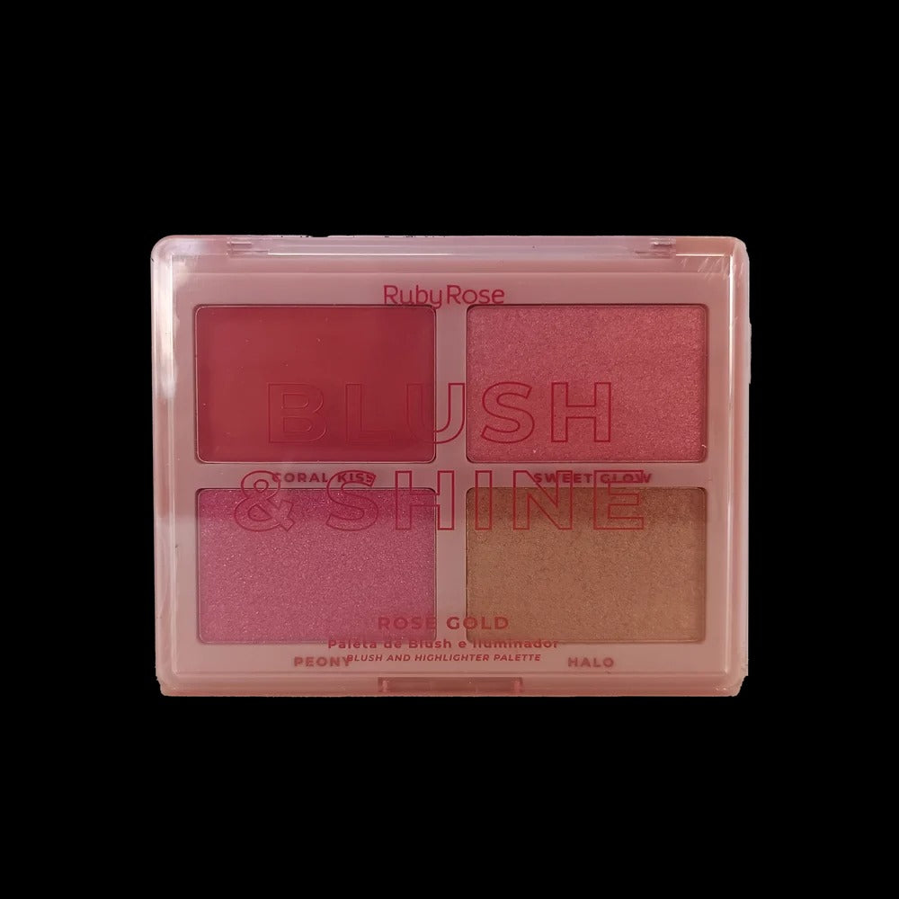 Blush & Shine Rose Gold Blush And Highlighter Palette